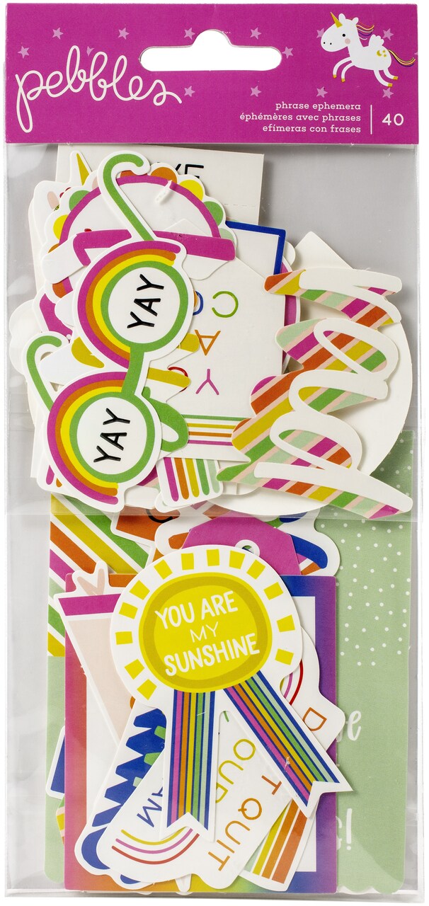 Live Life Happy Ephemera Cardstock Die-Cuts 40/Pkg-Phrase W/Foil Accents